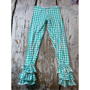 Kpea Green Gingham Ruffle Leggings